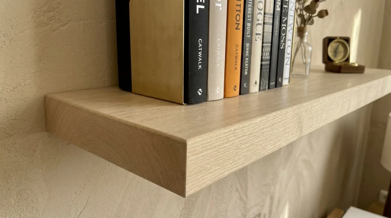 Antique pine shelf with a straight, unshaped front edge